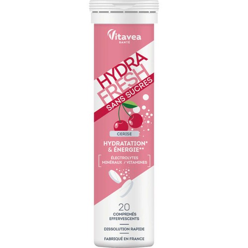 Vitavea Hydrafresh Hydratation & Énergie  Goût Cerise 20 Comprimés