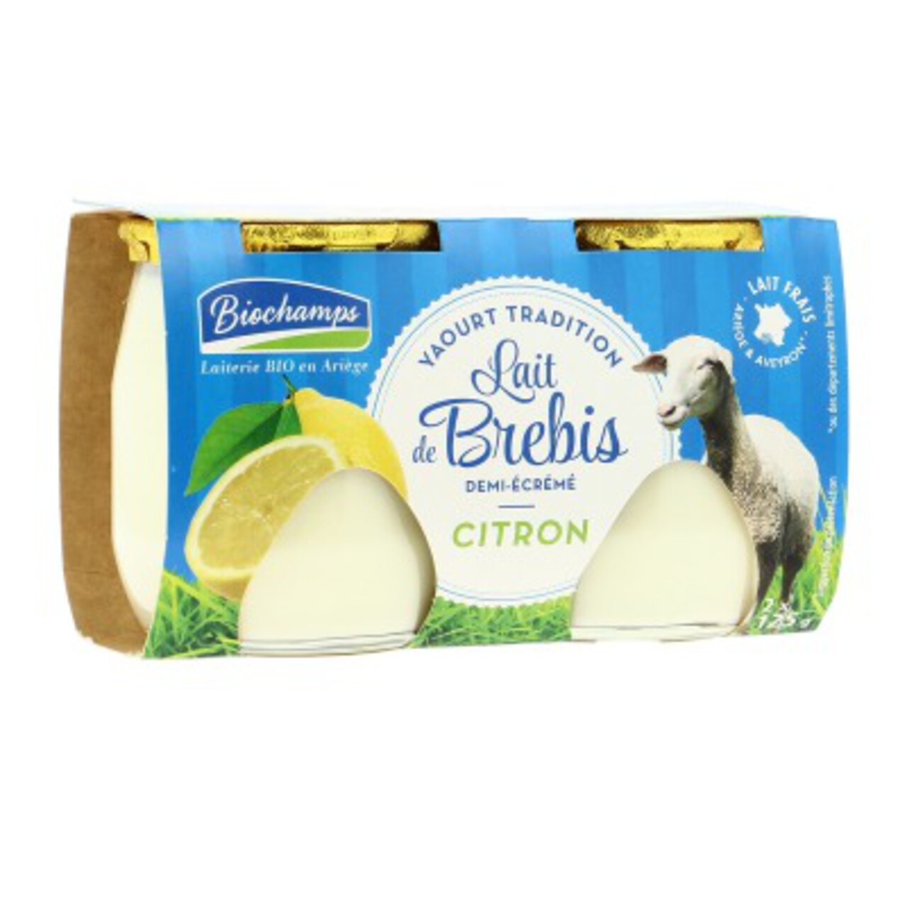 Biochamps Yaourt Au Lait De Brebis Citron Bio 2x125g Naturalia Courses En Ligne Et Offres 