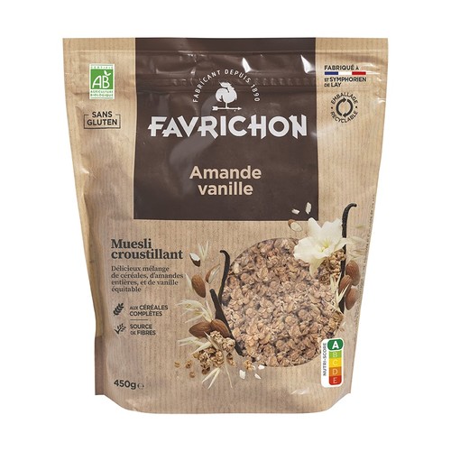 Favrichon Muesli Croustillant Amande Vanille 450g
