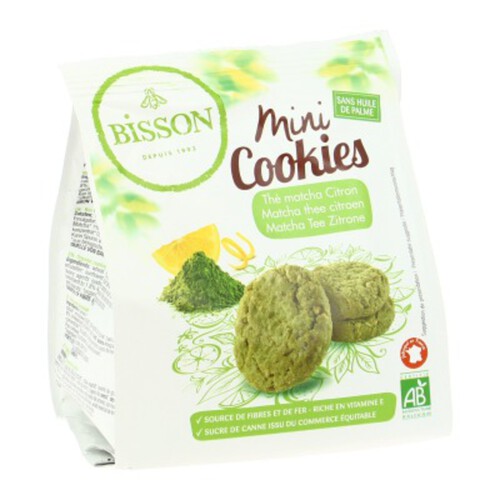 Bisson Mini Cookies Thé Matcha & Citron Bio 120g