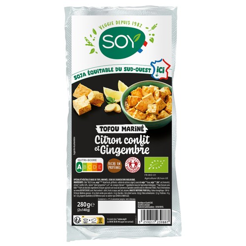 Soy Tofou Mariné Citron Confit & Gingembre 280G