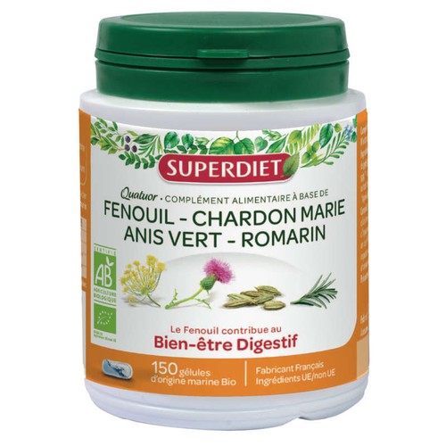 Super Diet Quatuor Fenouil Digestion Bio x150 gélules - 77g
