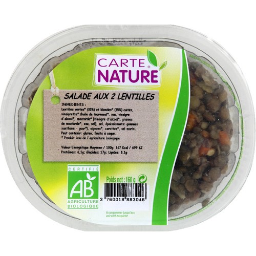 Carte Nature Salade de Lentilles 160g