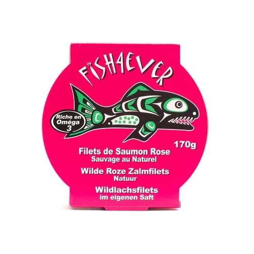 Fish4Ever Filets de Saumon Rose Sauvage au Naturel 170g