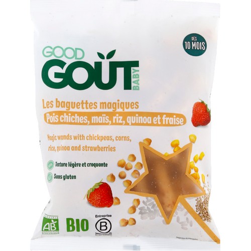 Good Gout Les Baguette Magiques Pois chiche, Maïs, Riz Quinoa & fraise 35g