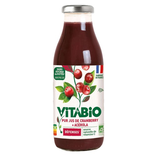 Vitabio Cranberry Du Québec 100% Pur Jus 50Cl