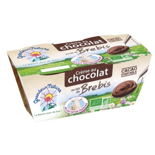 Grandeur Nature Crème Chocolat au Lait de Brebis Bio 2x100g