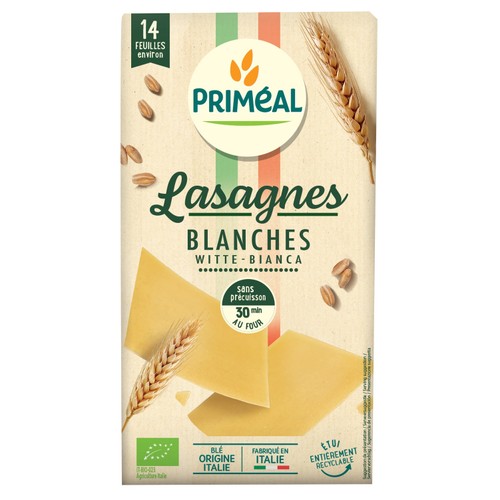 Primeal Lasagnes Blanches Blé Origine Italie Bio 250g