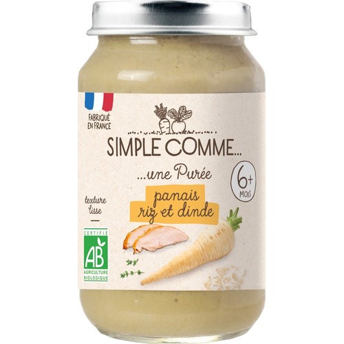 Simple Comme... Purée Panais Riz et Dinde Dès 6M 190g