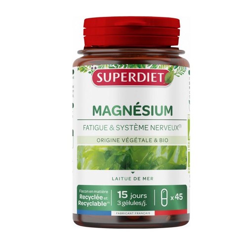 Superdiet Magnésium laitue de mer Bio 45 Gélules