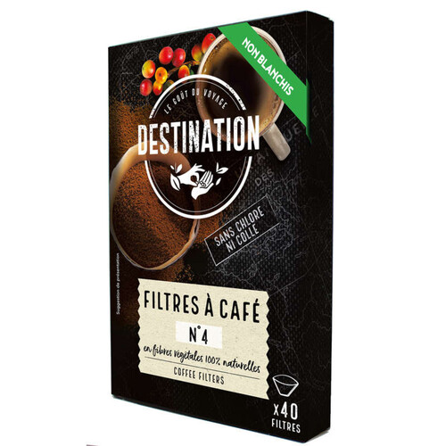 Destination Cafe Filtres À Café N°4 X40 Bio