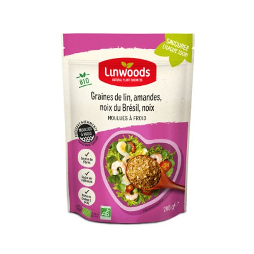 Linwoods Graines de Lin, Amandes, Noix du Brésil & Noix Moulues Bio 200g