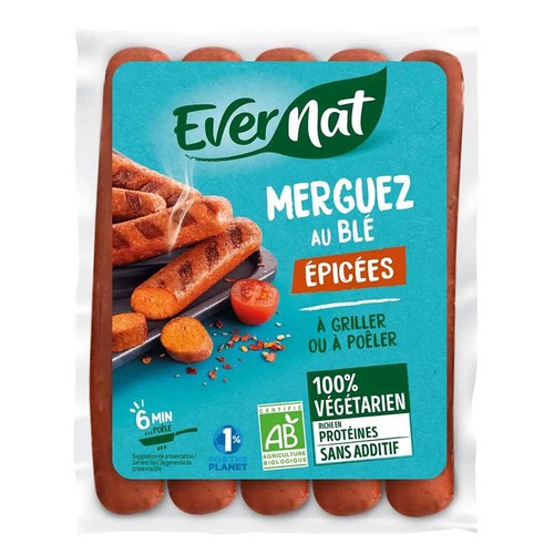 Evernat Merguez au blé épicées Bio 200g