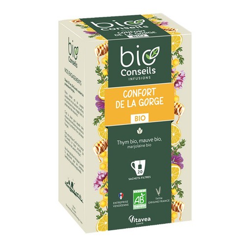Bio Conseils Infusion Confort de la Gorge Bio en sachets x20