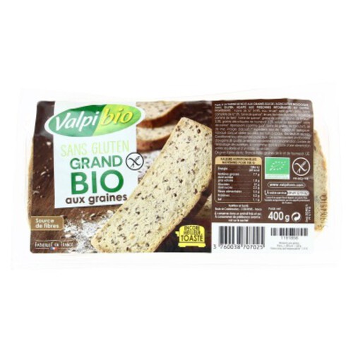 Valpibio Pain aux Graines Sans Gluten Bio 400g