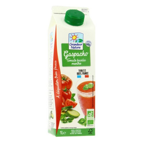Grandeur Nature Gaspacho Tomate Basilic Bio 1L