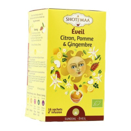Shoti Maa Eveil Citron, Pomme & Gingembre - 16 Infusions Bio