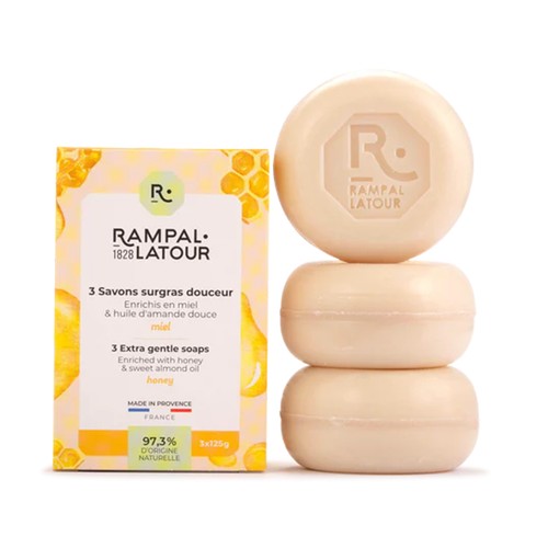 Rampal Latour Savons Surgras Douceur Miel 3x125g