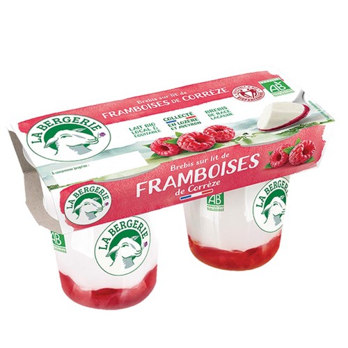 La Bergerie Yaourt Brebis sur lit de framboises Bio 2x125g