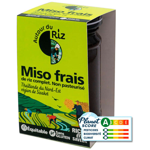 Autour du Riz Miso Frais de riz complet non Pasteurise Bio 250g