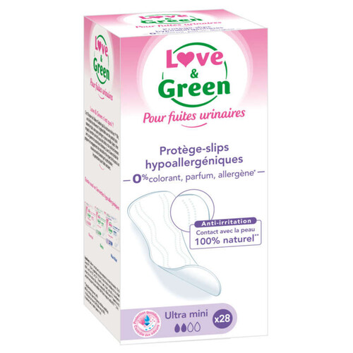 Love and Green Protège-slips pour Fuites Urinaires Ultra-Mini x28