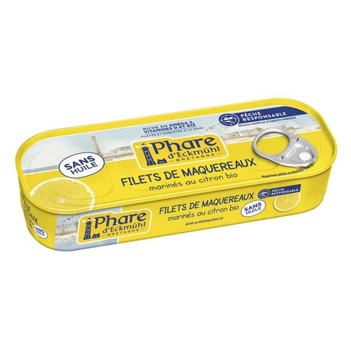 Phare d'Eckhmül Filets de Maquereaux Marinés Citron Bio 115g
