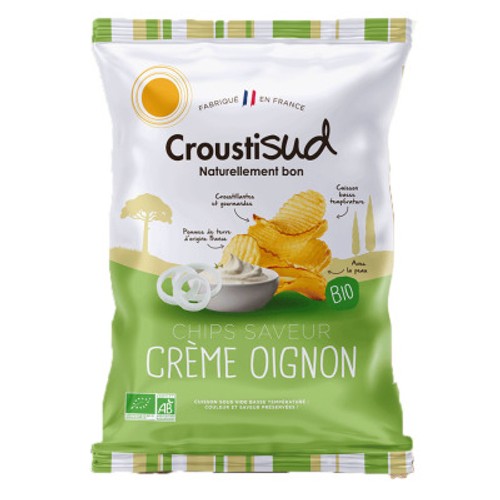 CroustiSud Chips Saveur Crème d'Oignon Bio 100g
