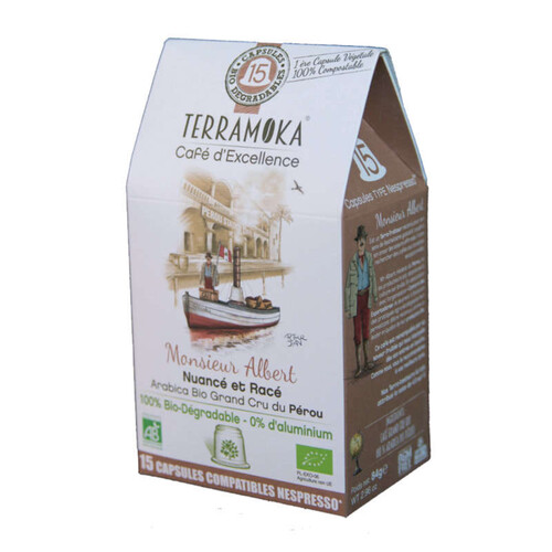 Terramoka Capsules Biodégradables Espresso Albert X15 Bio