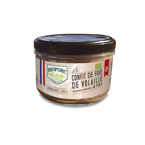 Bioporc Confit de foie de volaille Bio 160g