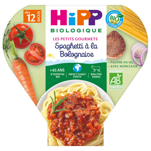 Hipp Assiette Spaghettis Bolognaise 12M 230G Bio
