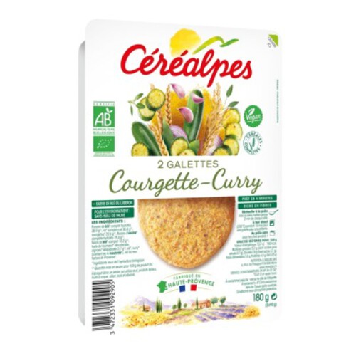 Cerealpes Galettes Courgette & Curry Sans Huile de Palme 2X90G Bio