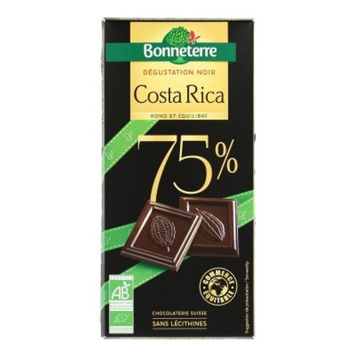 Bonneterre Chocolat Noir Costa Rica 75% Bio 100g
