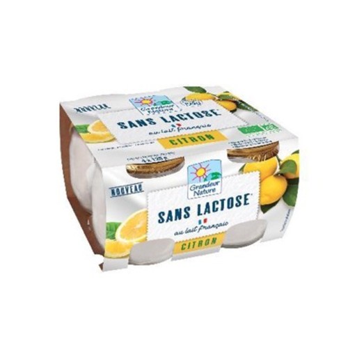 Grandeur Nature Yaourt Sans Lactose Citron 4x125g