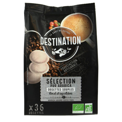 Destination Cafe Dosettes de Café Souples 100% Arabica X36