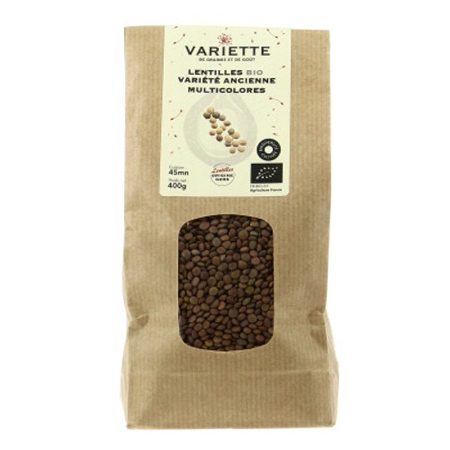 Variette Lentilles Bio Variété Ancienne Multicolores 400G