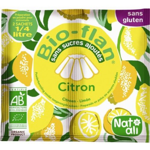 Natali Bio-flan préparation citron sans sucres ajoutés 2x3,5g