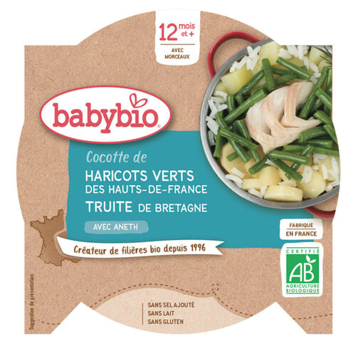 Babybio Assiette Légumes & Truite Bio - Dès 12 Mois