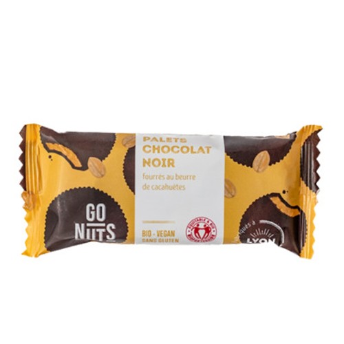 Go Nuts Palets Chocolat Noir Fourrés au Beurre de Cacahuètes 34g