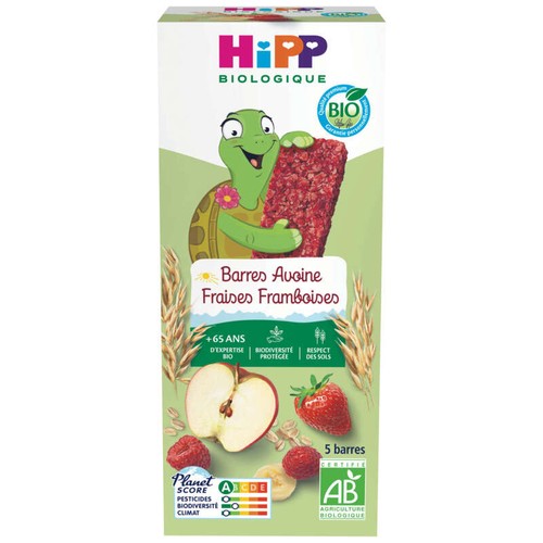 Hipp Biologique Barres Avoine Fraises Framboises 100g
