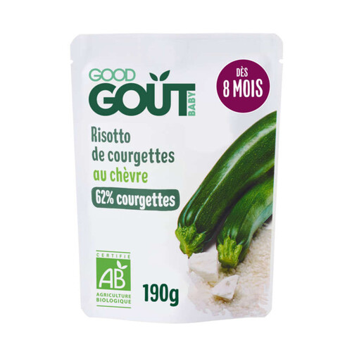 Good Goût Risotto de Courgettes au Chèvre Bio Dès 8 Mois 190g