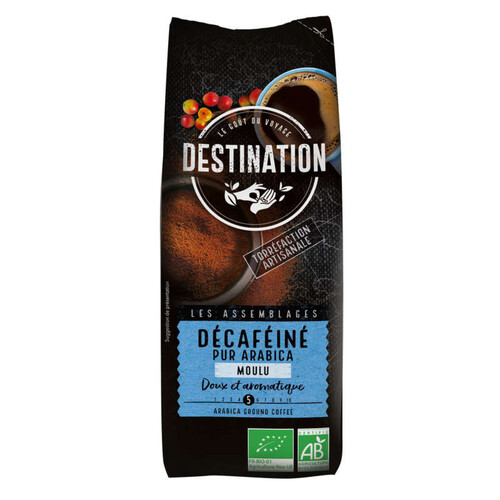 Destination Cafe Café Moulu Décaféiné 100% Arabica N°9 Bio 250g