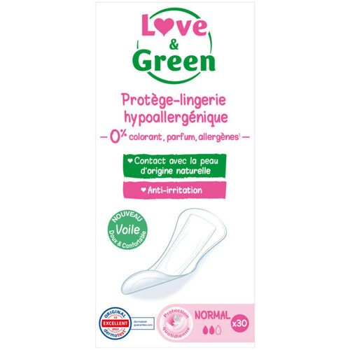 Love & Green Protège-Slips Hypoallergéniques Normal x30