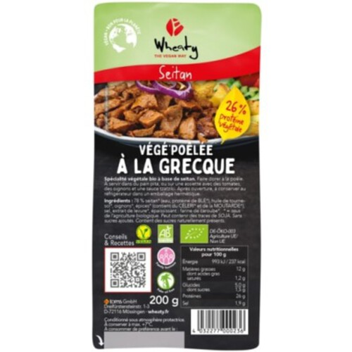 Wheaty Vege Poelee Grecque 200g