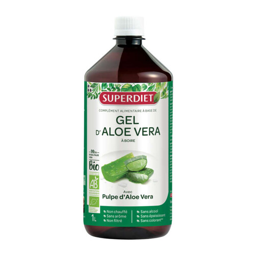 Superdiet Complément alimentaire au Gel d'Aloe Vera Bio 1L