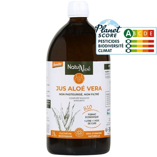 NaturAloé Jus d'Aloé Vera non pasteurisé Bio 1L