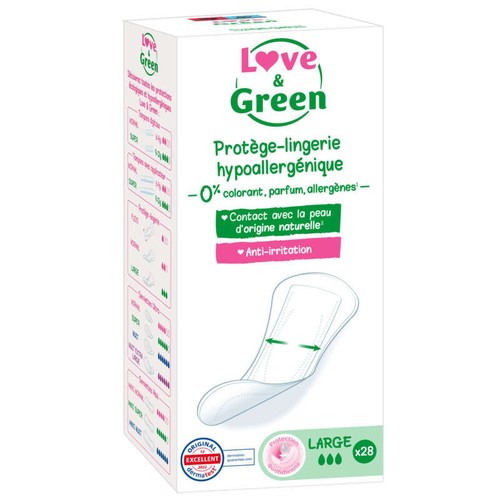 Love & green Protège-lingerie hypoallergénique large x28