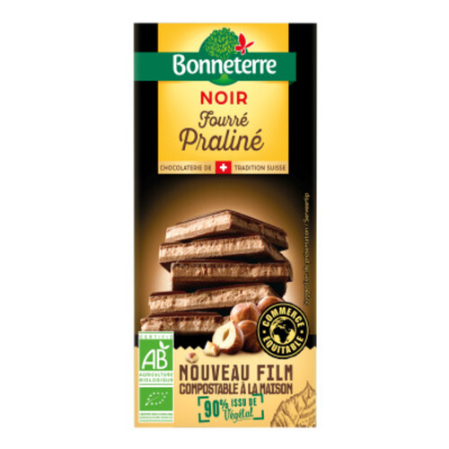 Bonneterre Chocolat Noir Fourré Praliné Bio