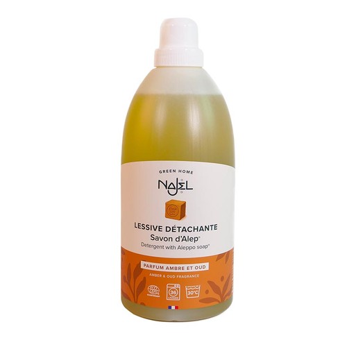 Najel Lessive détachante au savon d'Alep parfum Ambre et Oud 2L