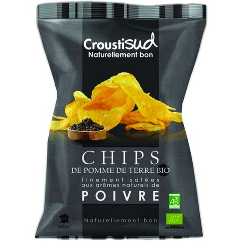 CroustiSud Chips Pomme de Terre Bio Finement Salées 100g