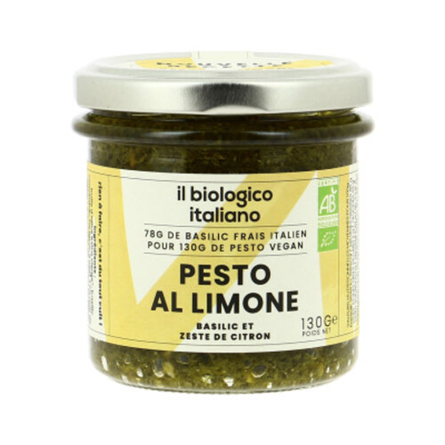 Biologico Italiano Pesto All Limone Basilic & Zeste De Citron 130G